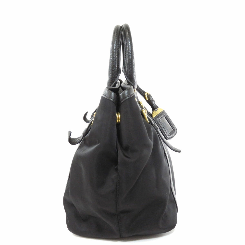 Prada Tessuto Vitello Daino leather tote Shoulder bag Black - Picture 3 of 11